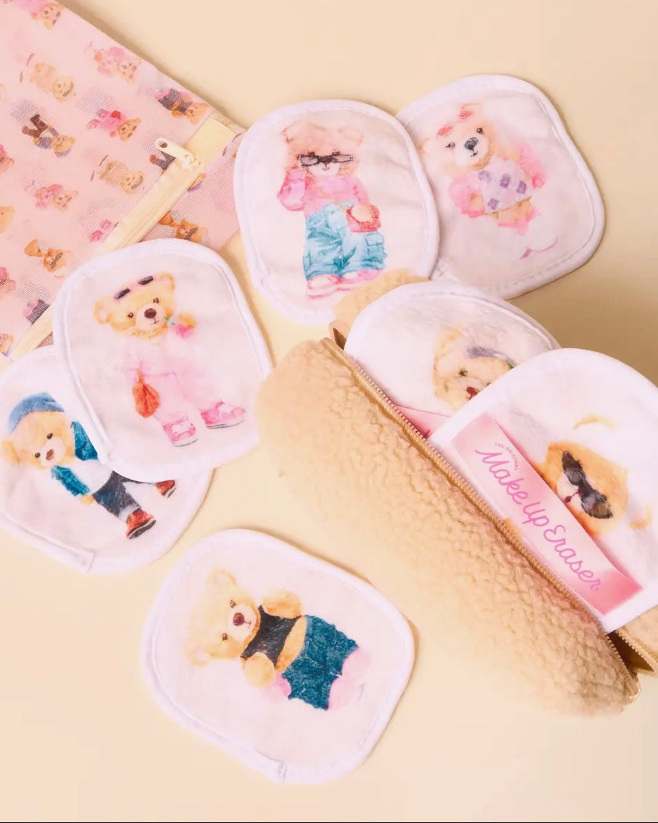 Makeup Eraser Teddy Bear 7-Day Gift Set & Plush Cosmetic Bag