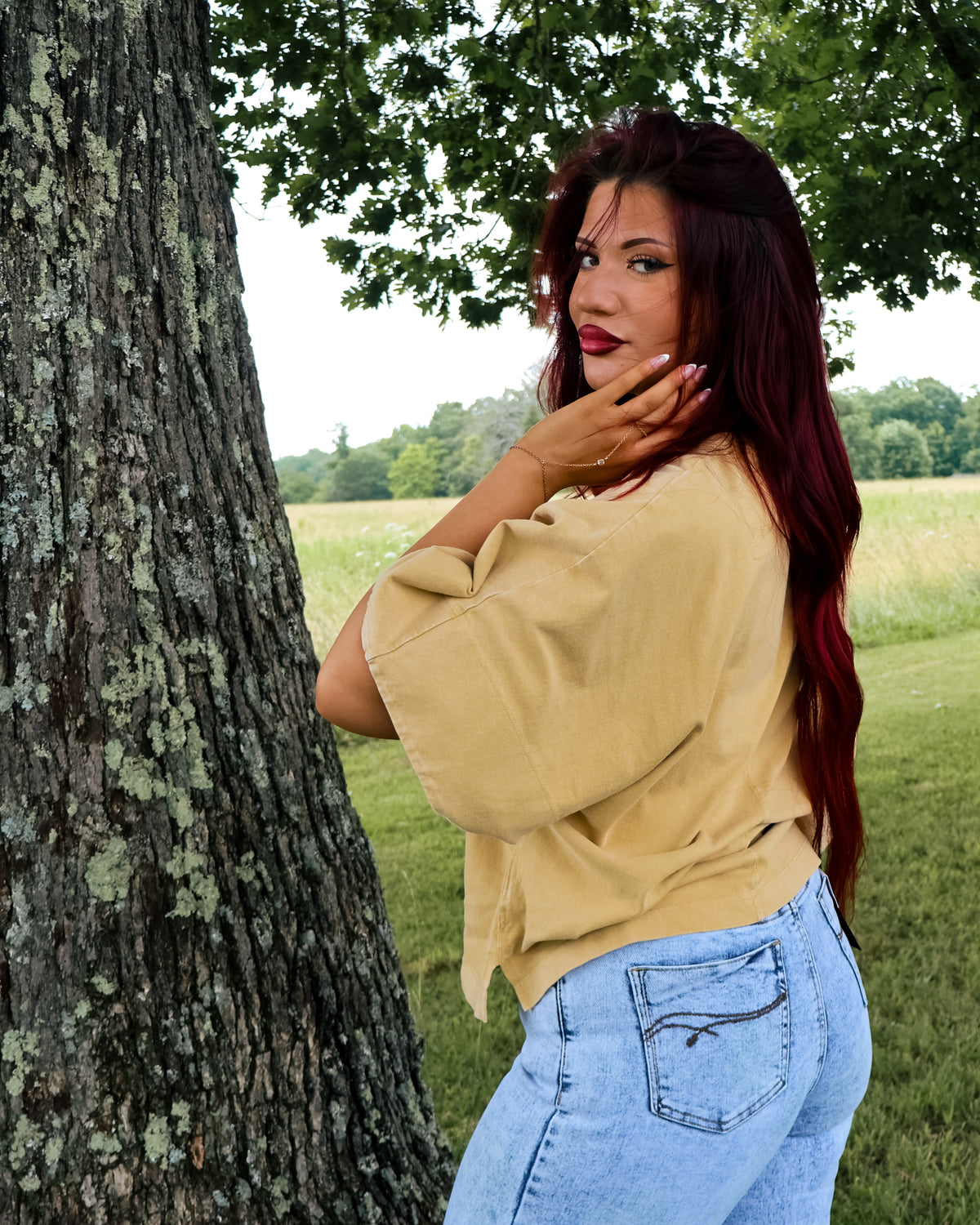 Free People Atlas Dolman Tee in fallen leaf