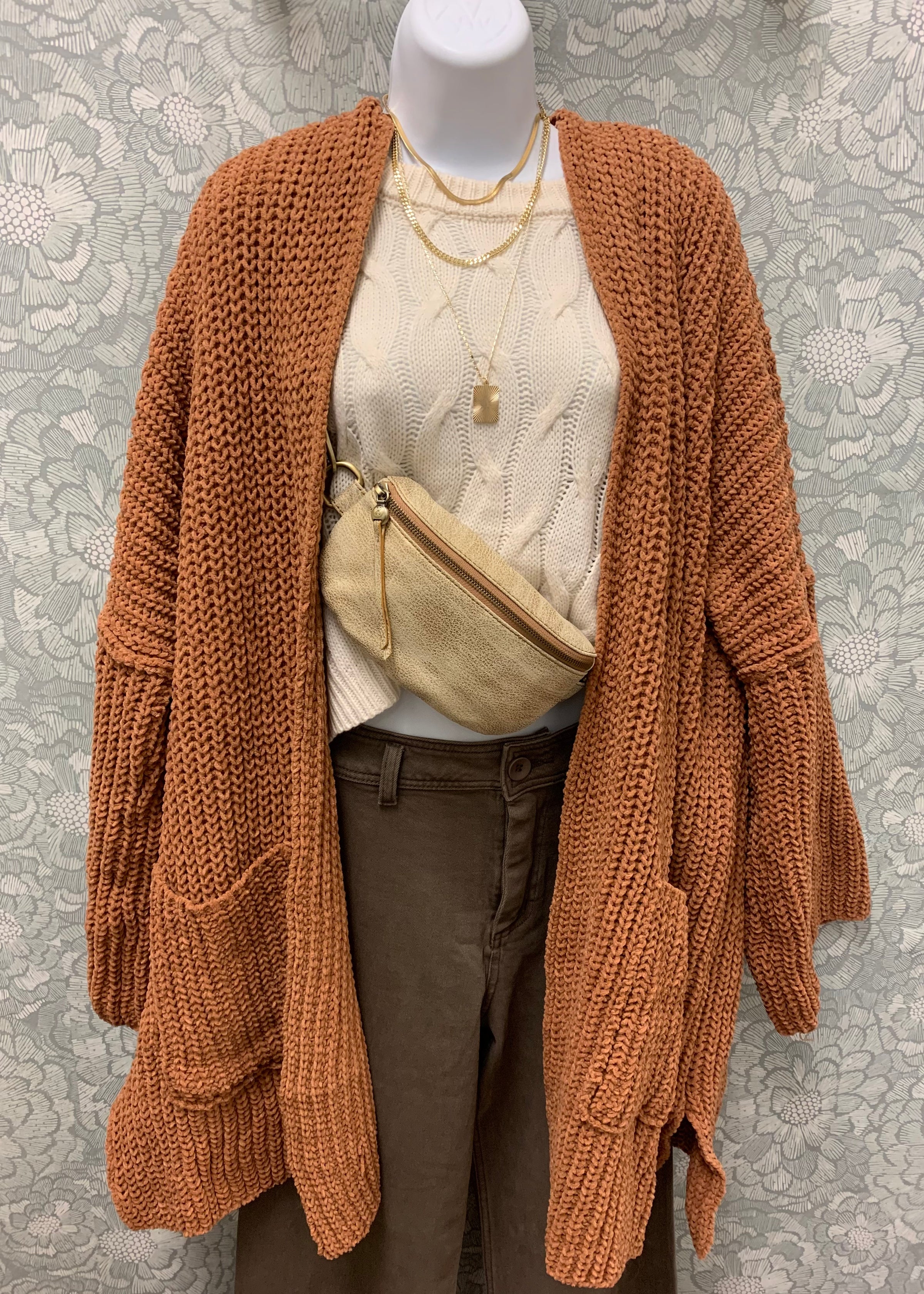 CHECKERED BROWN CARDIGAN – Crave Boutique