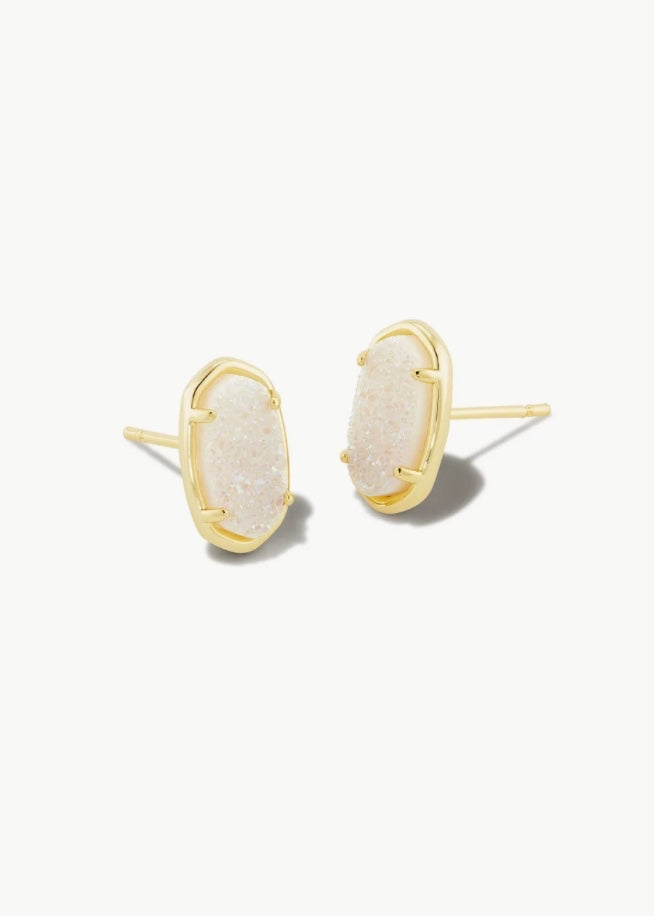 Kendra Scott Grayson Gold Stud Earrings in Iridescent Drusy
