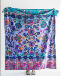 Natural Life Reversible Cozy Blanket in Indigo Mandala
