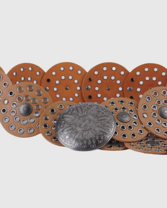 Wide Western Circle Belt with Grommets