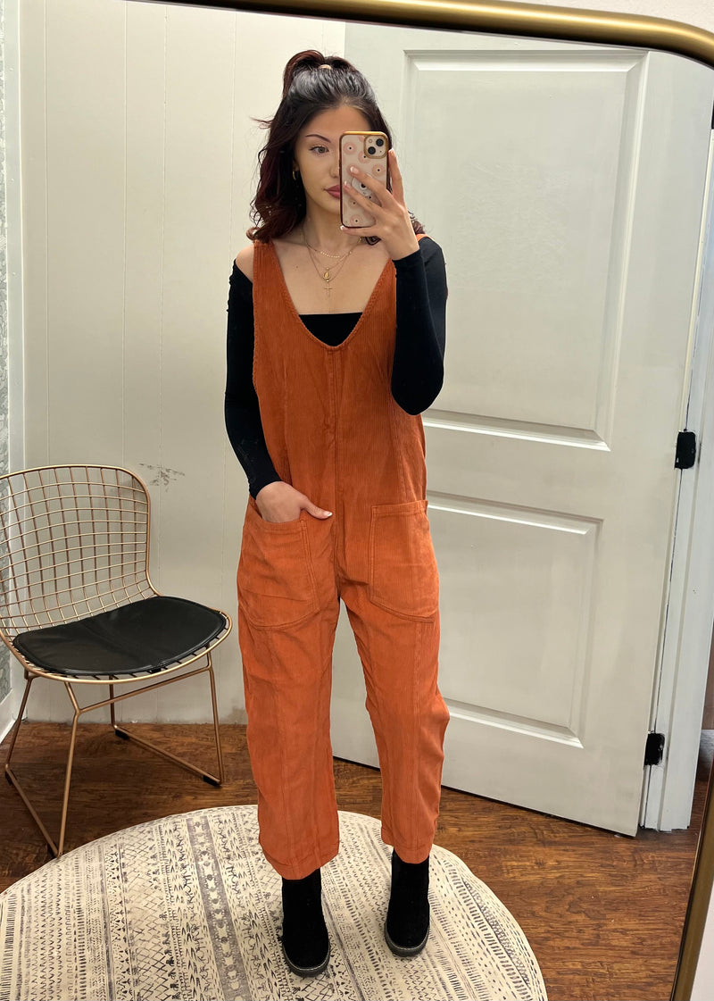 Free People High Roller Cord Jumpsuit