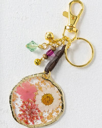 Natural Life Pressed Flower Bag Charm + Key Chain