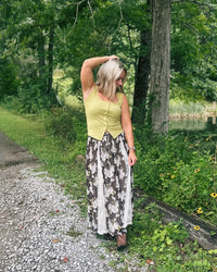 Pops of Pistachio Mesh Lace Skirt