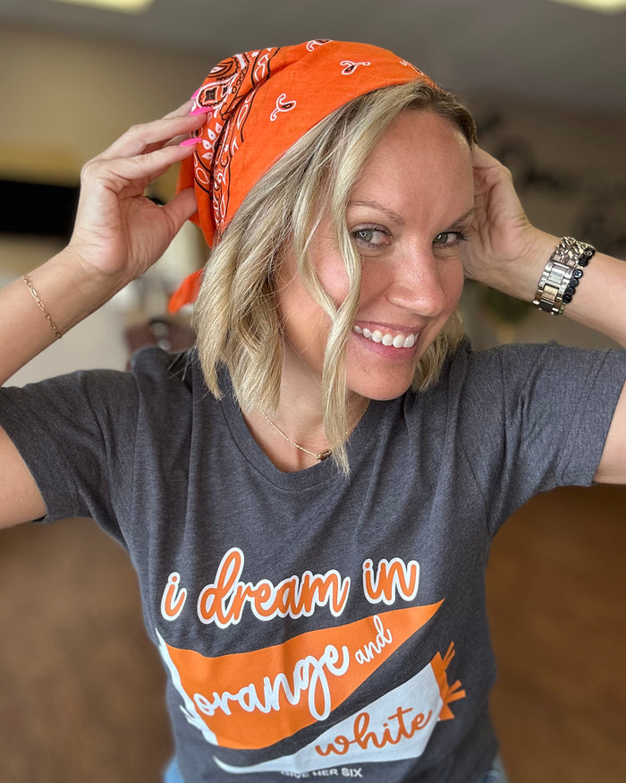 Give Her Six Orange Bandana