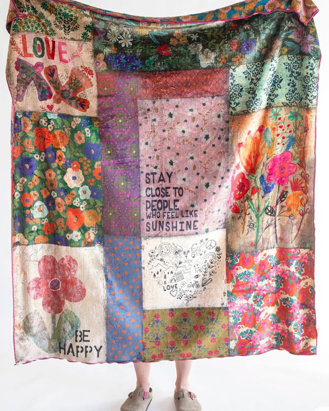 Natural Life Reversible Cozy Block Patchwork Blanket