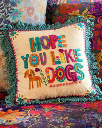 Natural Life Boho Tufted Pillows - Hope You Like: Dog or Cat