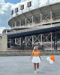 Laced in Orange Crop Top