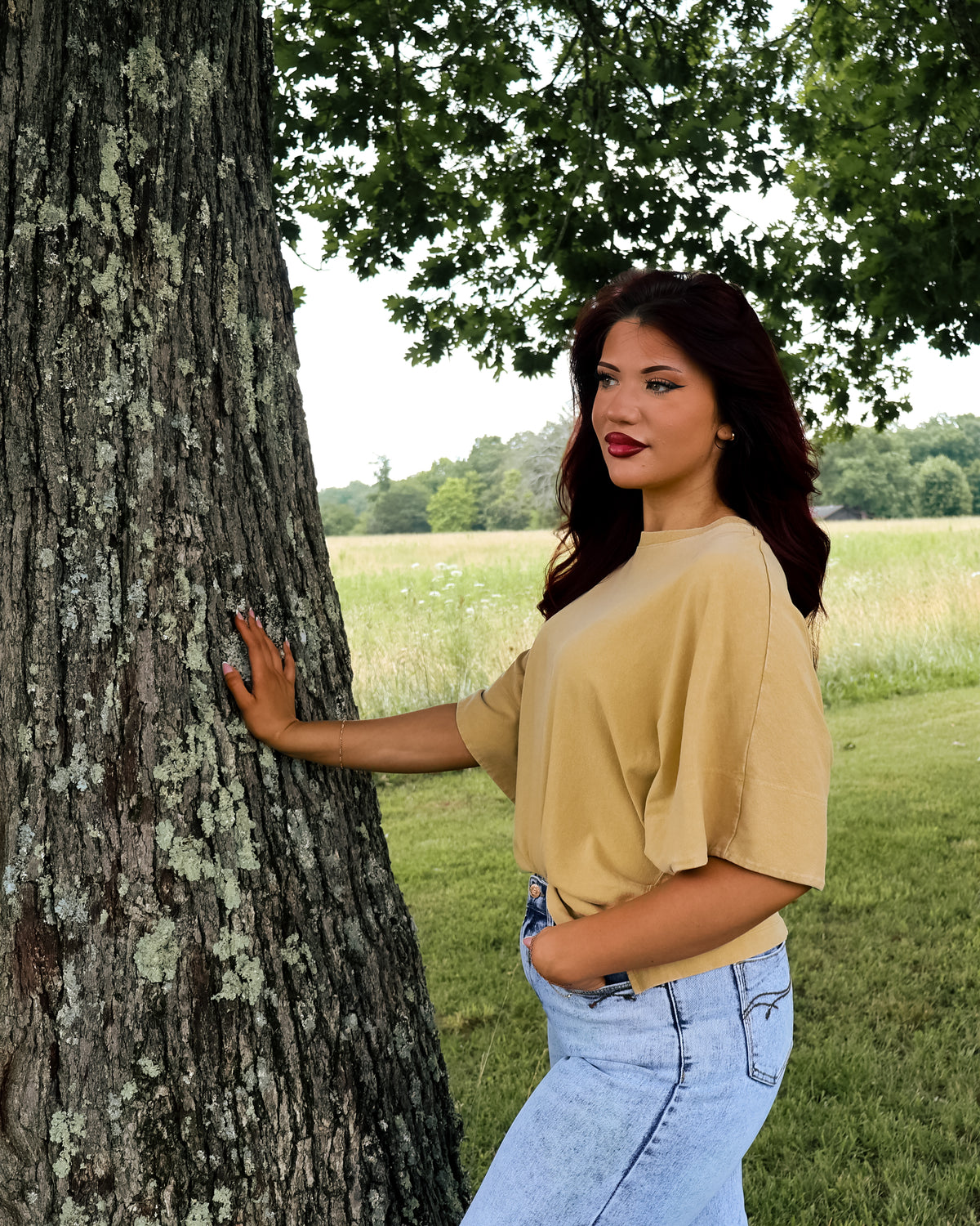 Free People Atlas Dolman Tee in fallen leaf
