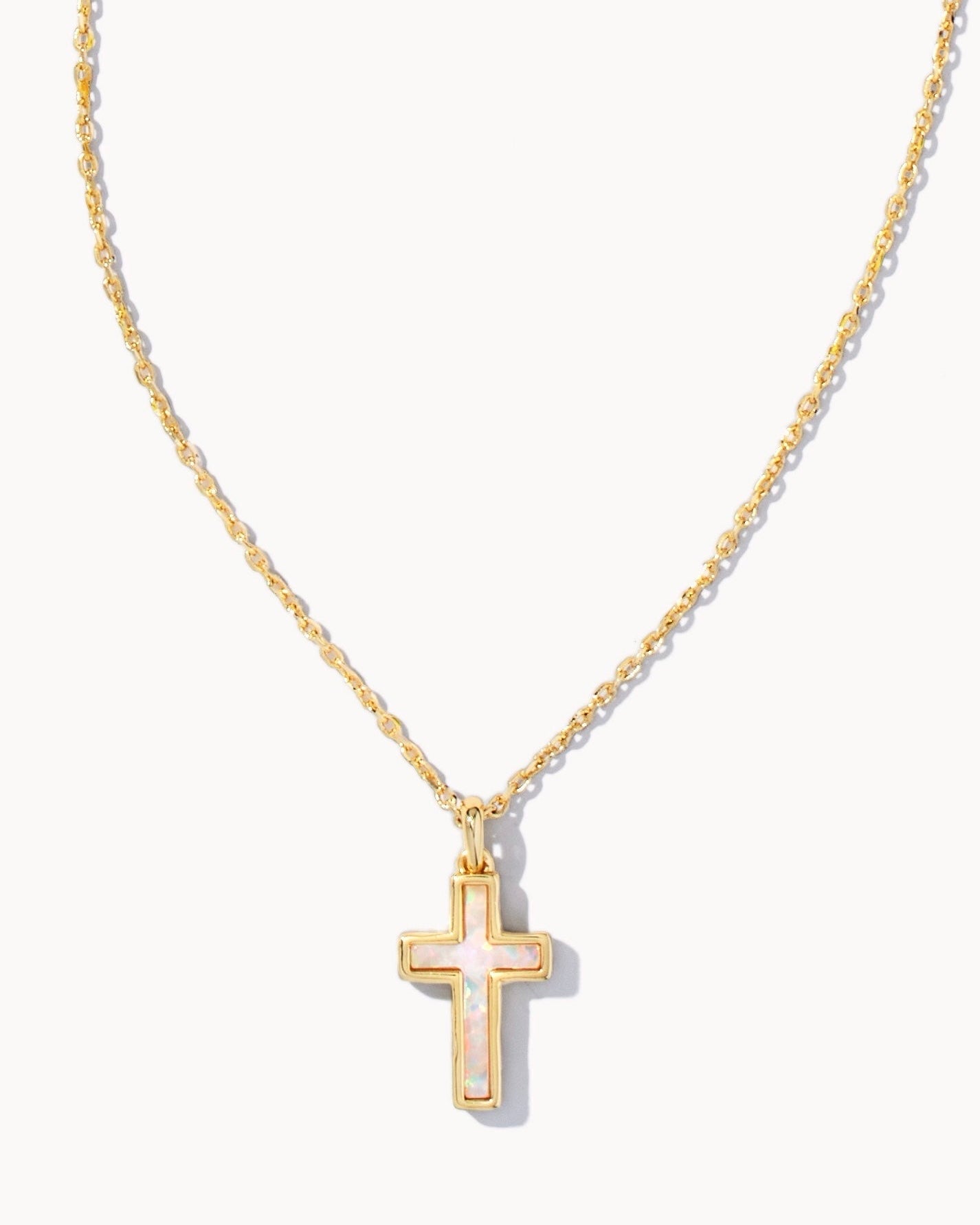 Kendra Scott Cross Pendant Necklace White Opal – The Dressing Room