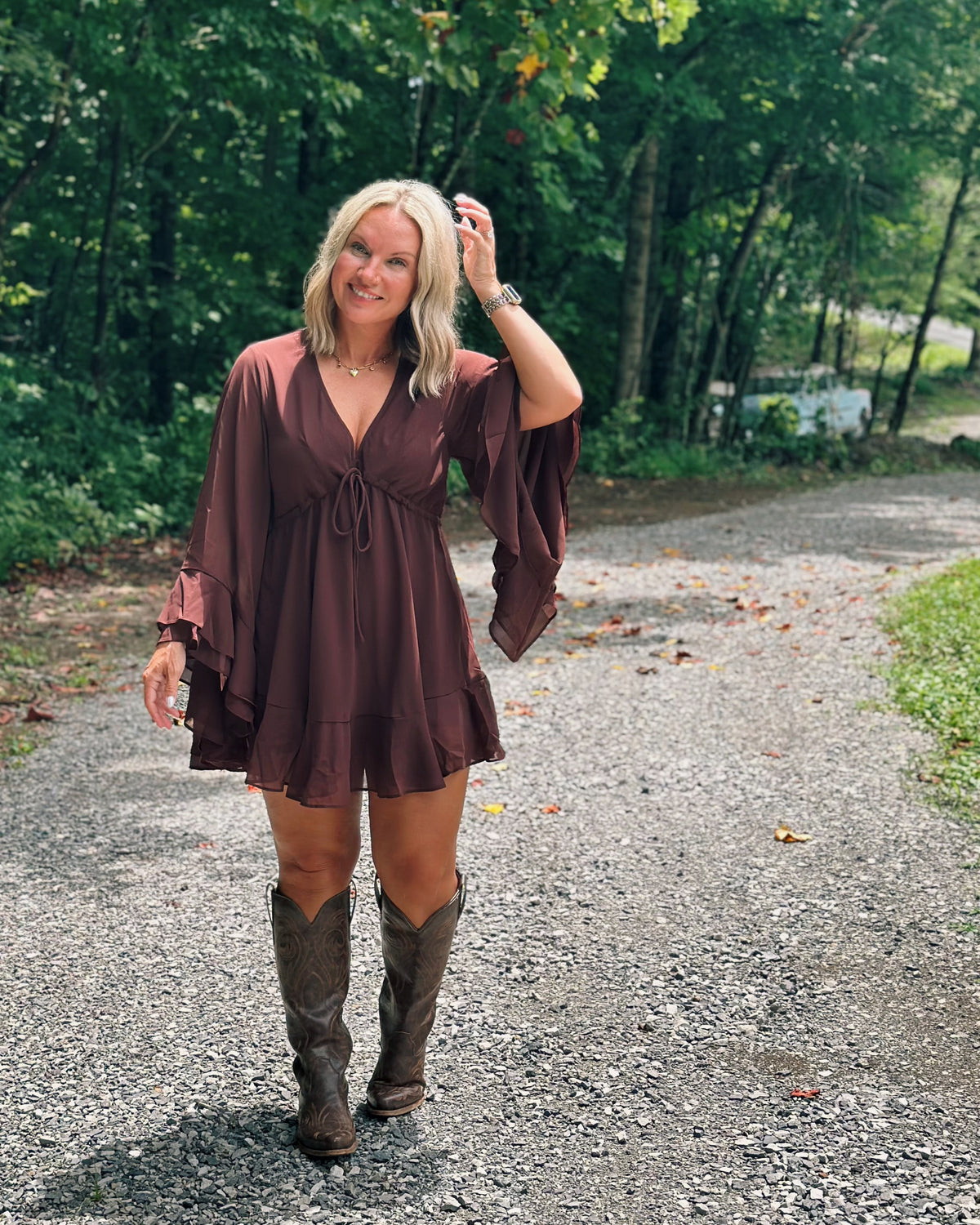 Round Here Ruffled Mini Dress