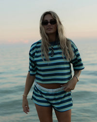 Tribe Kelley Striped Boxer - Way Down South - Deep Sea Blue