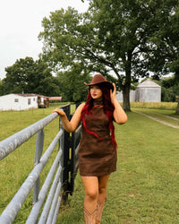 Free People Atlas Suede Mini in chocolate brown