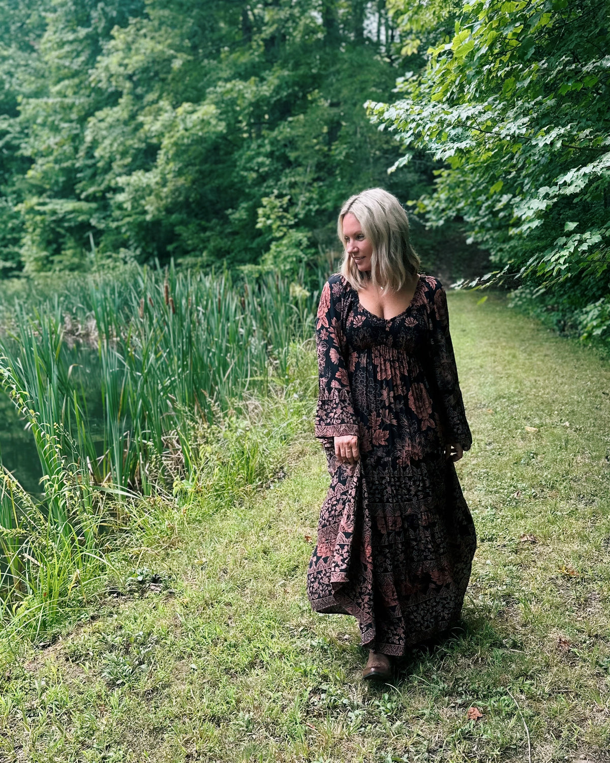 Bell Sleeve Maxi Dress
