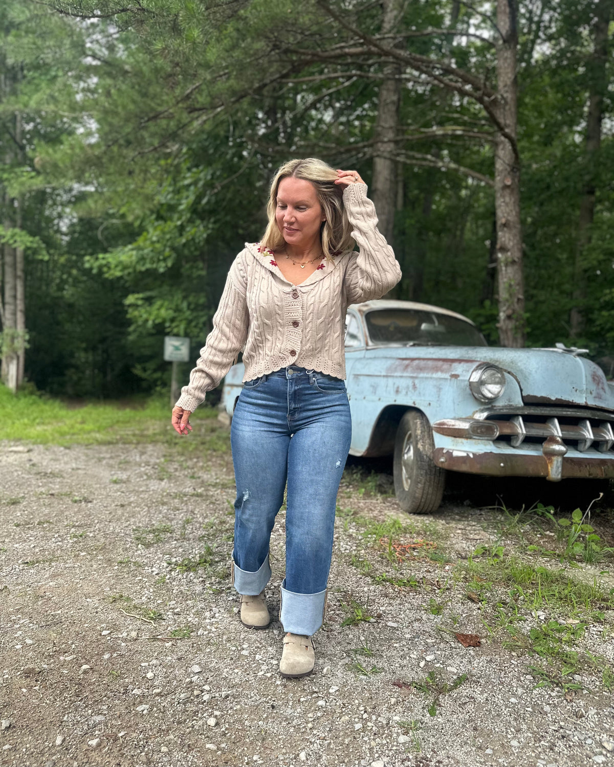 My Everything Embroidered Collar Cardigan