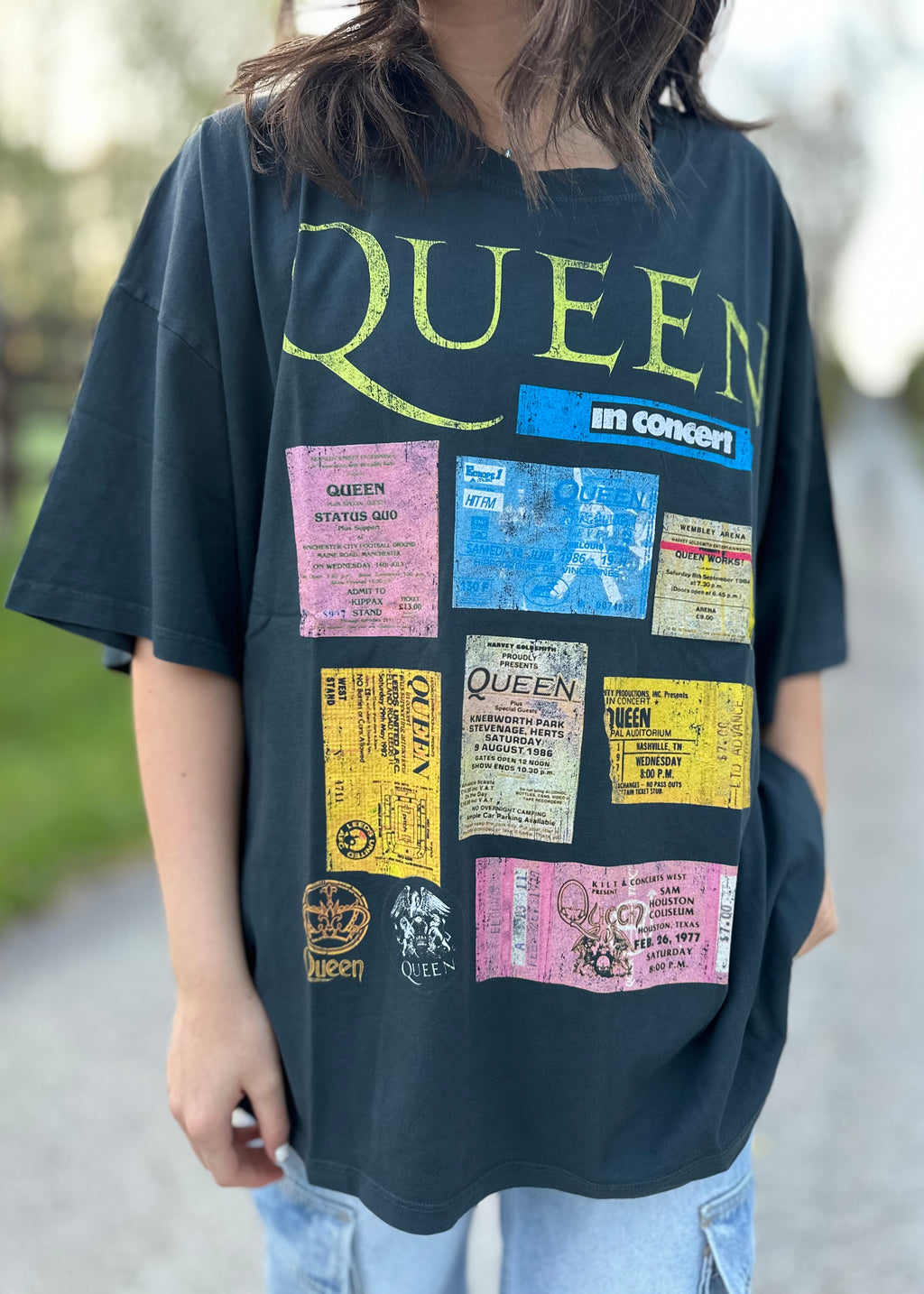 Daydreamer Queen Ticket Collage One Size Tee