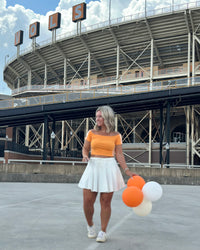 Laced in Orange Crop Top