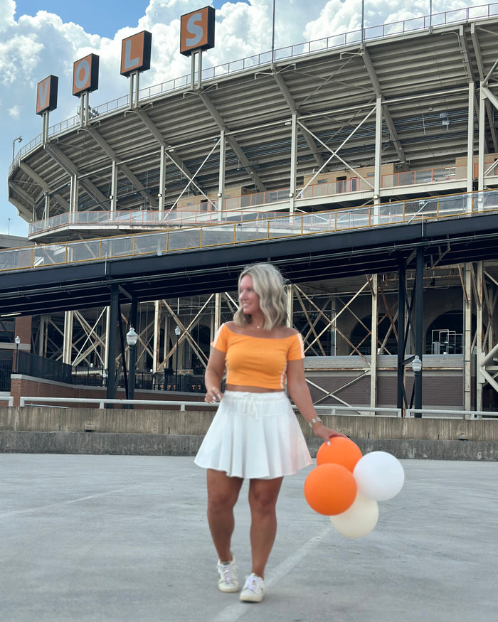 Laced in Orange Crop Top