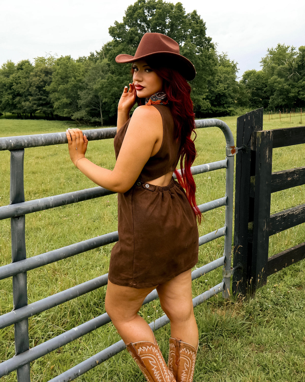 Free People Atlas Suede Mini in chocolate brown