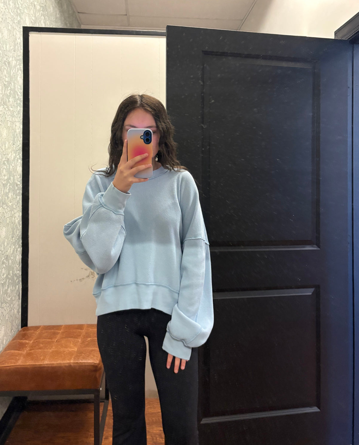 Free People Skyline Tee in Blue Snowflake