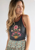 Floral Graphic Ringer Tank Tee