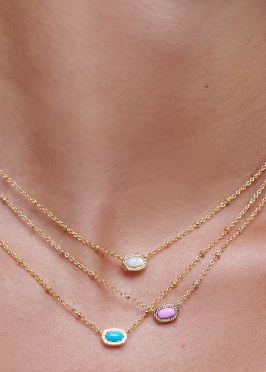 Kendra Scott Gold Baby Eilsa Short Pendant Necklace in Turquoise Magnesite