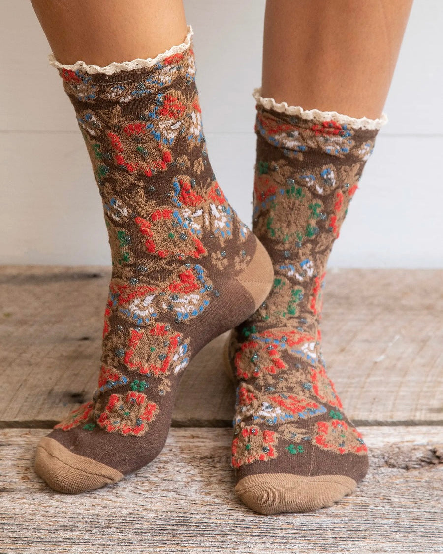 Natural Life Blossom Borders Socks