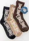 Natural Life Blossom Crew Socks Set - Light Taupe Set