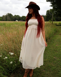 Cinched & Ruffled Side Tie Maxi Dress