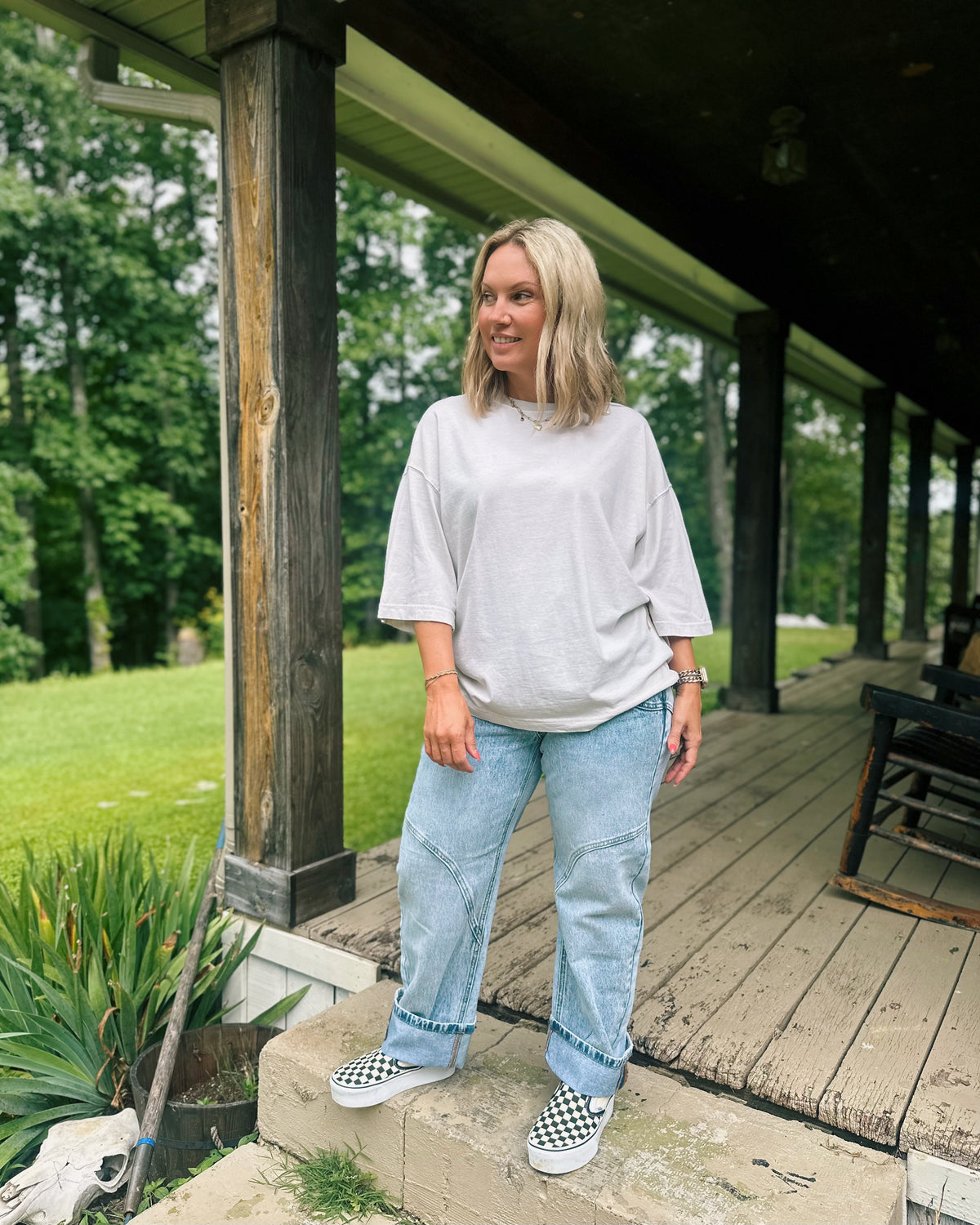 Delany High Rise Barrel Wide Cuff Jeans