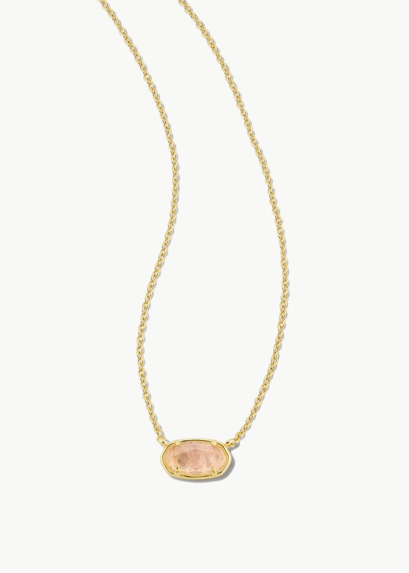 Kendra Scott Grayson Gold Pendant Necklace in Rose Quartz