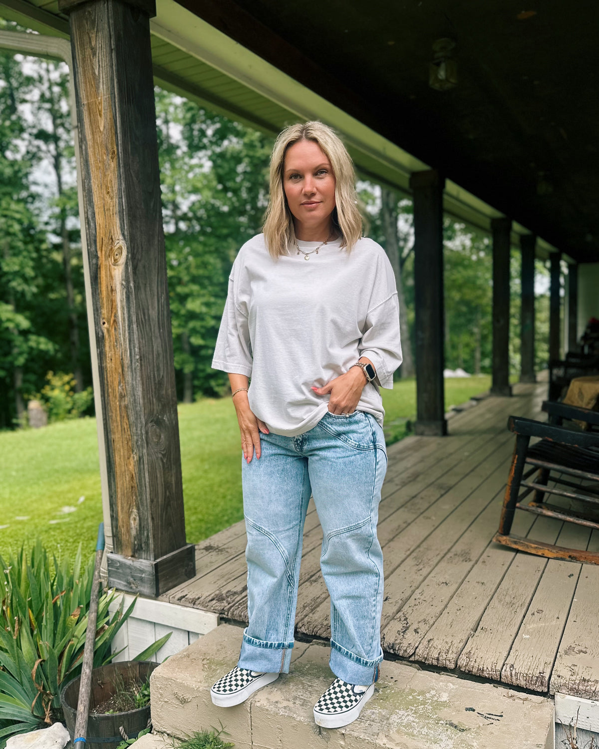 Delany High Rise Barrel Wide Cuff Jeans