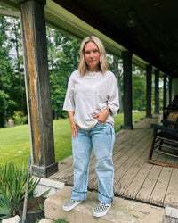 Delany High Rise Barrel Wide Cuff Jeans
