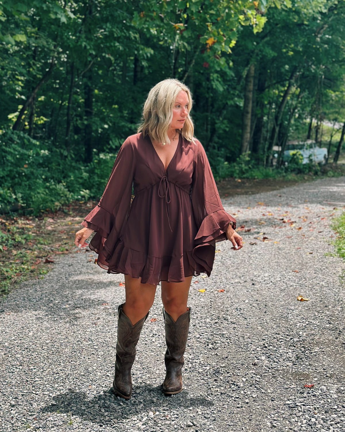 Round Here Ruffled Mini Dress