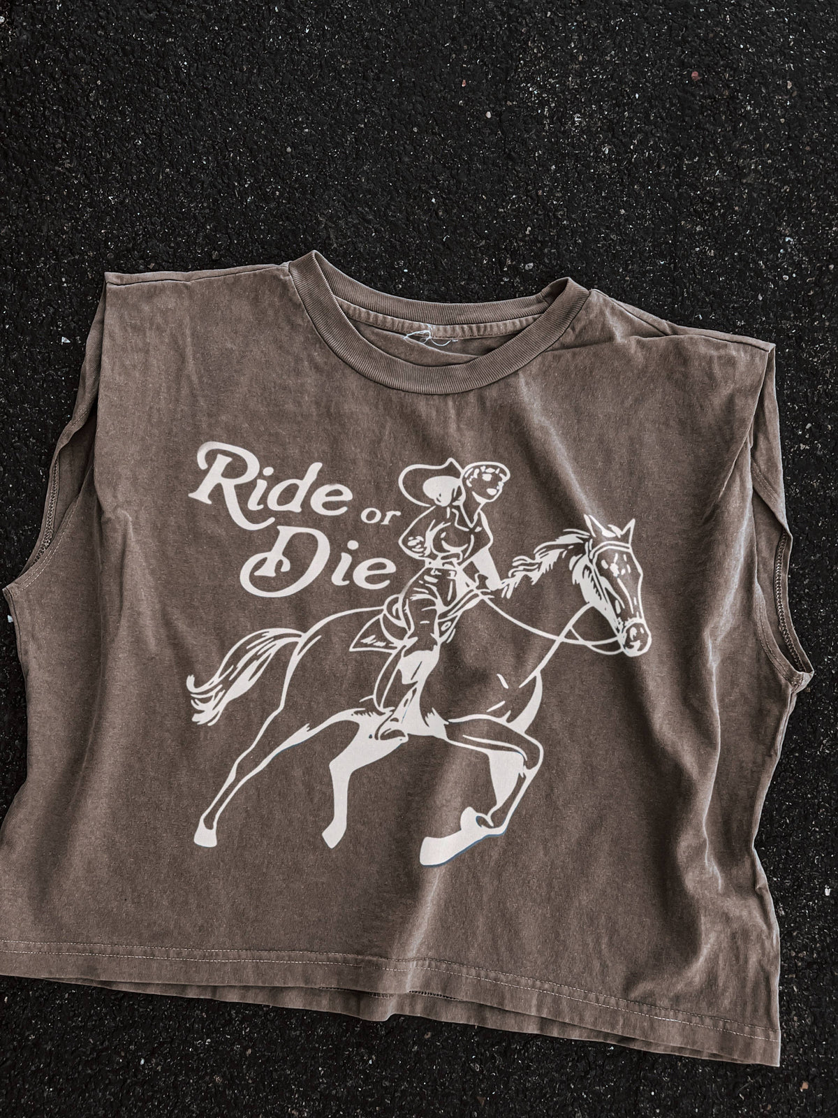 Ride or Die Muscle Tee - Cocoa