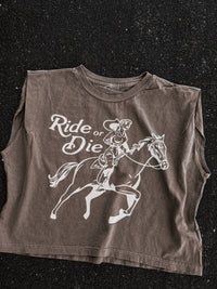 Ride or Die Muscle Tee - Cocoa