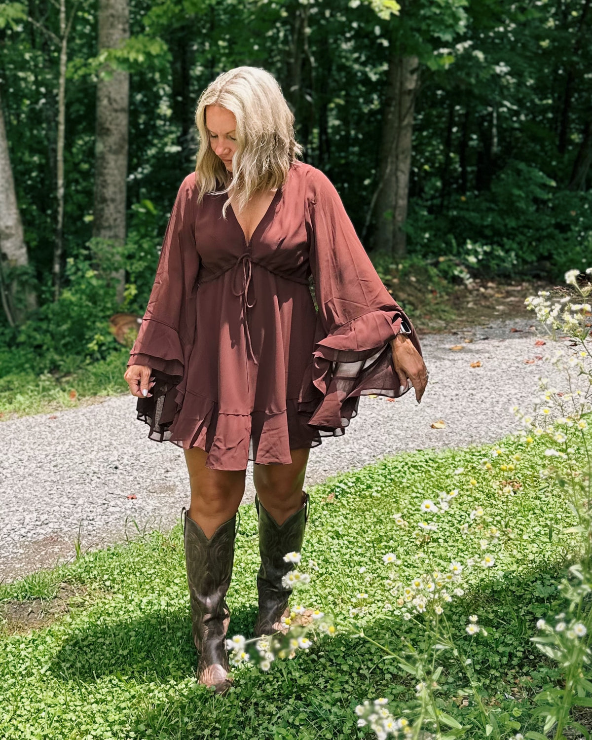 Round Here Ruffled Mini Dress