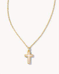 Kendra Scott White Opal Cross Pendant Necklace