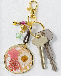 Natural Life Pressed Flower Bag Charm + Key Chain