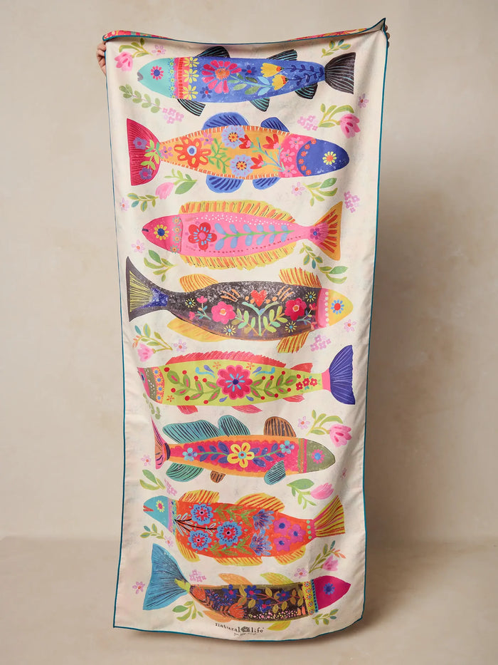 Natural Life Double Sided Microfiber Beach Towel/ Yoga Mat