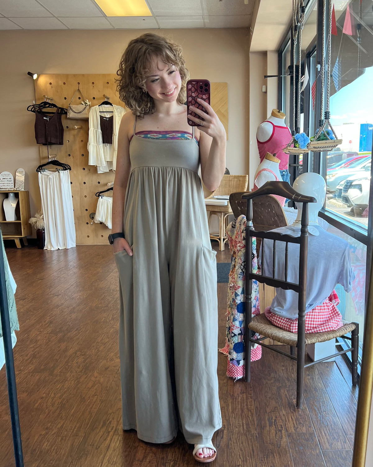 Free People Hot Shot Strappy Onesie in Hickory