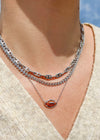 Kendra Scott Football Pendant Necklace Orange Goldstone