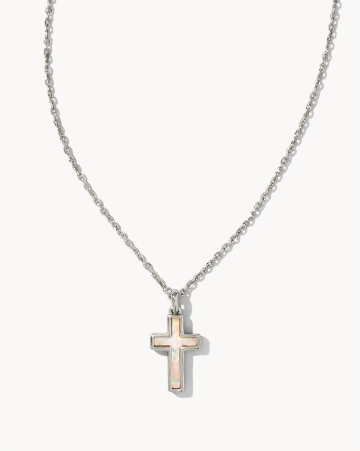Kendra Scott White Opal Cross Pendant Necklace