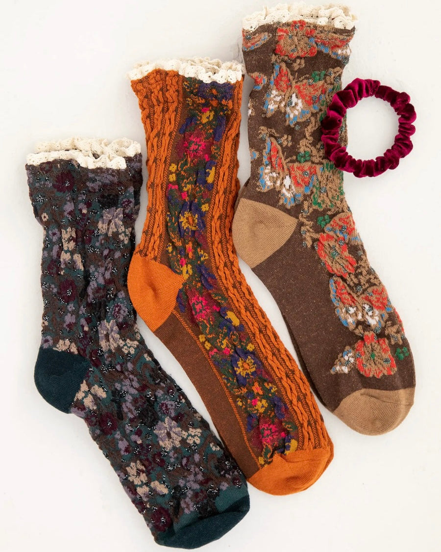 Natural Life Blossom Borders Socks
