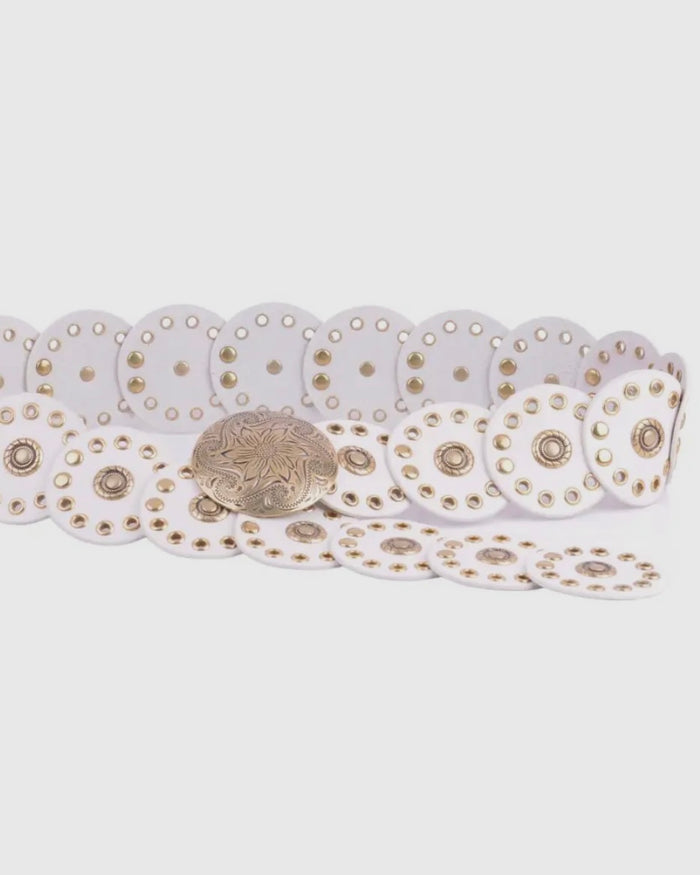 Leather Circle Caterpillar Belt