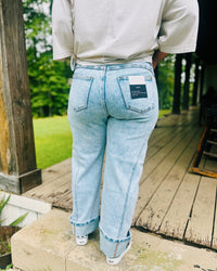 Delany High Rise Barrel Wide Cuff Jeans