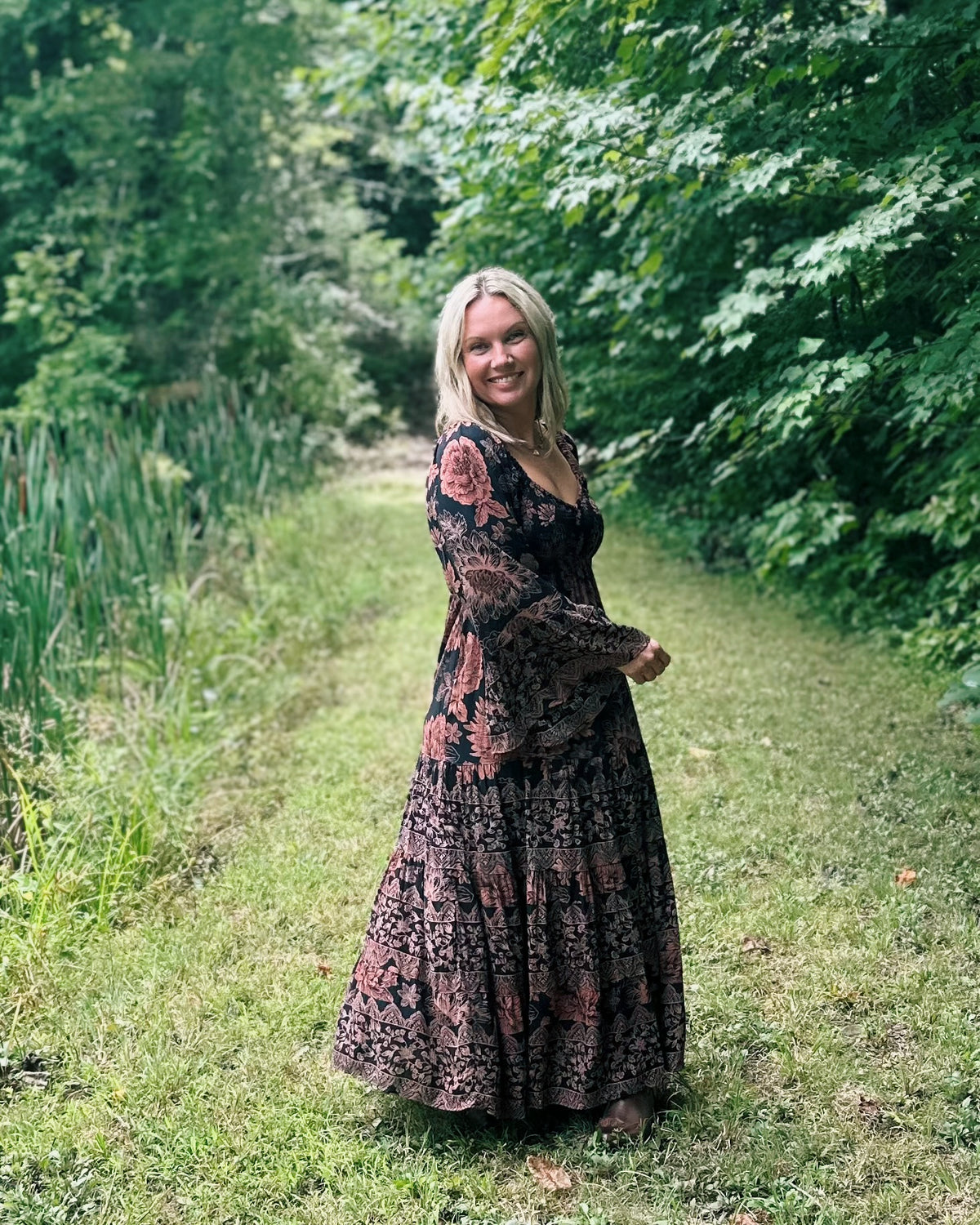 Bell Sleeve Maxi Dress