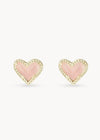 Kendra Scott Gold Ari Heart Rose Quartz Stud Earring