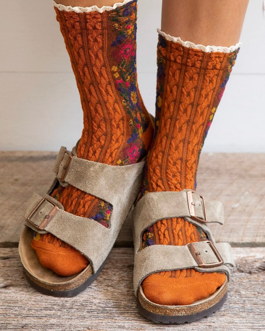 Natural Life Blossom Borders Socks